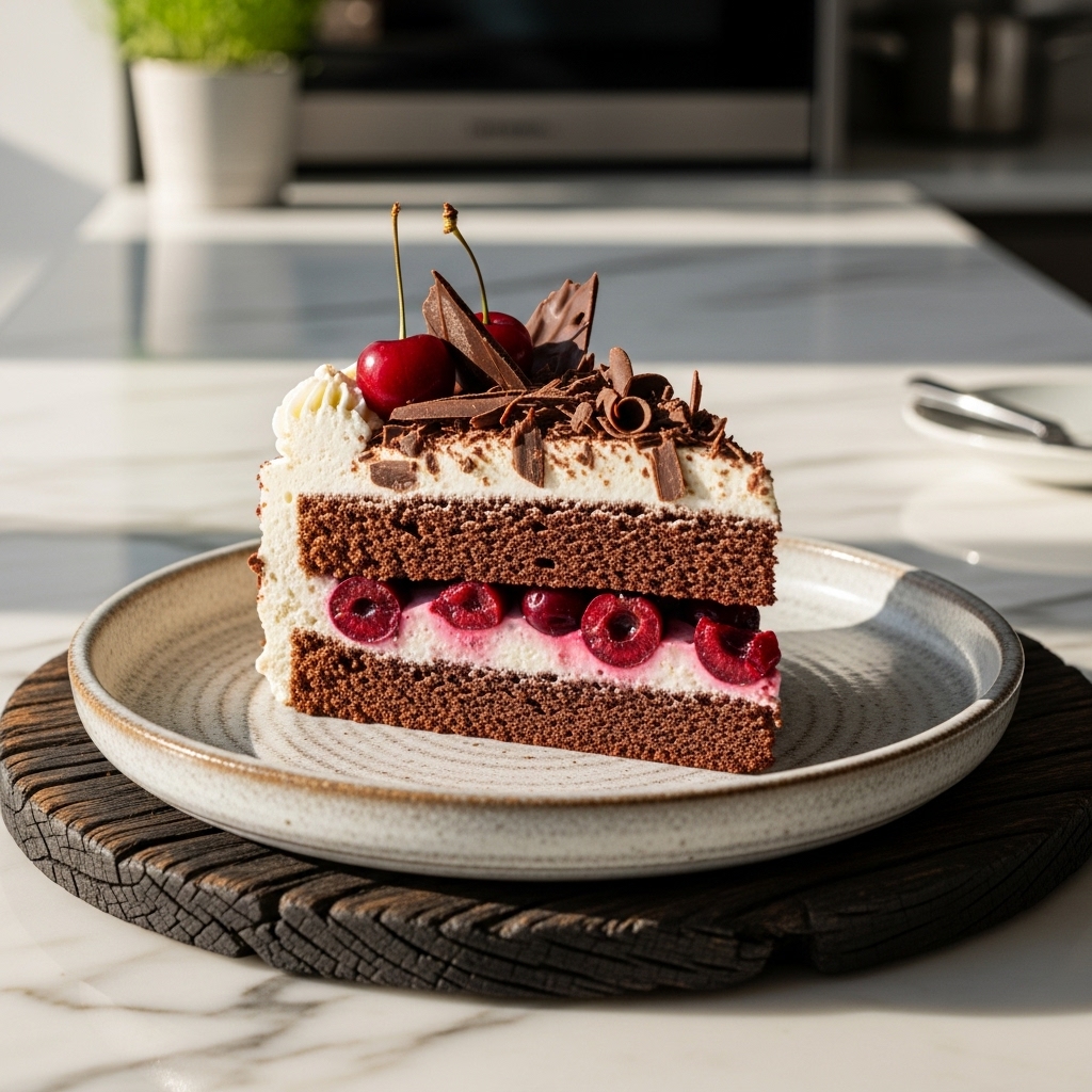 Delightful Vegan German Black Forest Cake (Schwarzwälder Kirschtorte)